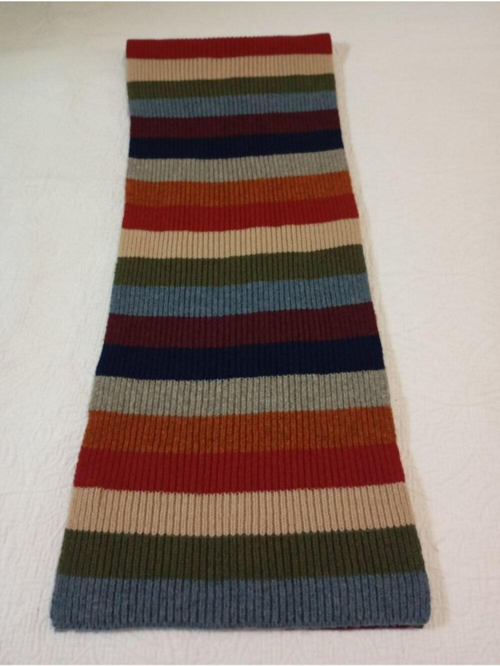 Y2K Gap Scarf 100% Lambswool Multicolor Striped Warm Knit Winter Unisex - Picture 6 of 7
